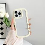 Stylish Yellow TPU Shockproof Case for iPhone 16 Pro Max with Curly Wave Design