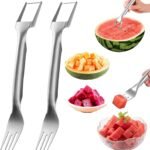 2-in-1 Stainless Steel Watermelon Slicer & Fork: Ultimate Summer Fruit Tool
