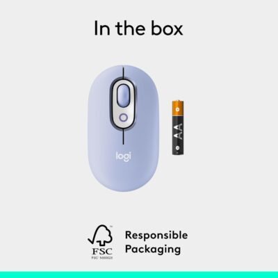 Logitech POP Mouse: The Versatile Silent Companion for Your Devices in Lilac. 12 Logitech POP Mouse: The Versatile Silent Companion for Your Devices in Lilac.