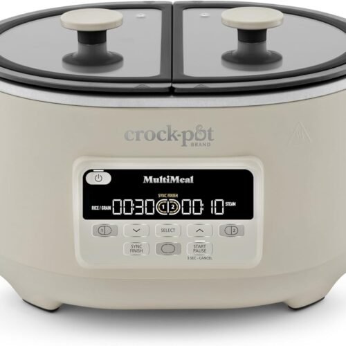 Crock-Pot MultiMeal Multicooker and Programmable Slow Cooker, With Extra 8-Qt. Cooking Pot, Oat Milk