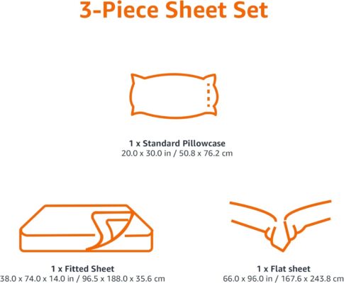 Amazon Basics Lightweight Super Soft Easy Care Wrinkle Free Microfiber 3 Piece Bed Sheet Set with 14-Inch Deep Pockets, Twin, Navy Blue, Solid, Kids, Men & Women Bedding 13 Amazon Basics Lightweight Super Soft Easy Care Wrinkle Free Microfiber 3 Piece Bed Sheet Set with 14-Inch Deep Pockets, Twin, Navy Blue, Solid, Kids, Men & Women Bedding