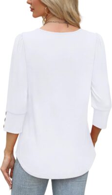Chic Plus-Size 3/4 Sleeve Blouse for Effortless Summer Style 11 Chic Plus-Size 3/4 Sleeve Blouse for Effortless Summer Style