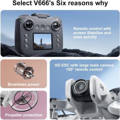 V666 Brushless Drone: Dual Camera UAV with LED Screen and Advanced Optical Positioning 7 V666 Brushless Drone: Dual Camera UAV with LED Screen and Advanced Optical Positioning