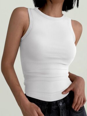 Chic Summer Sleeveless Ribbed Racerback Tank for Effortless Style 9 Chic Summer Sleeveless Ribbed Racerback Tank for Effortless Style