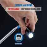 VIBELITE Extendable Magnetic Flashlight with Telescoping Magnet Pickup Tool-Cool Gadget Birthday for Men, Dad, Husband, Him, Father, Mechanic,Tech, Handyman, Boyfriend, Women, Black