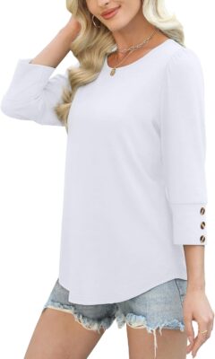 Chic Plus-Size 3/4 Sleeve Blouse for Effortless Summer Style 10 Chic Plus-Size 3/4 Sleeve Blouse for Effortless Summer Style