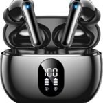 Wireless Earbuds, Bluetooth Ear Buds with Big Bass Stereo Sound, 48 Hours Playtime, Lightweight in-Ear Fit Earphones, IPX7, Hands-Free Calls with AI for iPhone, Android, Pad, Sports, Workout