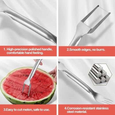 2-in-1 Stainless Steel Watermelon Slicer & Fork: Ultimate Summer Fruit Tool 12 2-in-1 Stainless Steel Watermelon Slicer & Fork: Ultimate Summer Fruit Tool