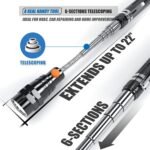 VIBELITE Extendable Magnetic Flashlight with Telescoping Magnet Pickup Tool-Cool Gadget Birthday for Men, Dad, Husband, Him, Father, Mechanic,Tech, Handyman, Boyfriend, Women, Black