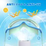 Kids’ Swim Goggles with Earplugs: Anti-Fog UV Protection for Ages 3-15 (2-Pack)