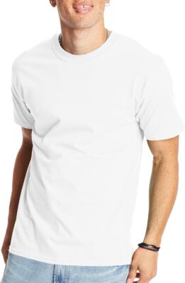 Hanes Men's Heavyweight Cotton Tee: Durable Comfort for Big & Tall Sizes 1 Hanes Men's Heavyweight Cotton Tee: Durable Comfort for Big & Tall Sizes