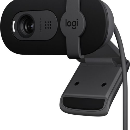 Logitech Brio 101 Full HD 1080p Webcam for Meetings and Streaming, Auto-Light Balance, Built-in Mic, Privacy Shutter, USB-A, for Microsoft Teams, Google Meet, Zoom and More – Black