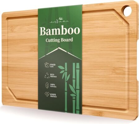 Kitsure Bamboo Cutting Board: Versatile & Juice-Ready Kitchen Essential in Multiple Sizes 1 Kitsure Bamboo Cutting Board: Versatile & Juice-Ready Kitchen Essential in Multiple Sizes