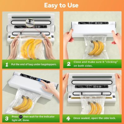 Powerful Compact Vacuum Sealer with Dual Modes and 20 Bags for Effortless Food Preservation 9 Powerful Compact Vacuum Sealer with Dual Modes and 20 Bags for Effortless Food Preservation