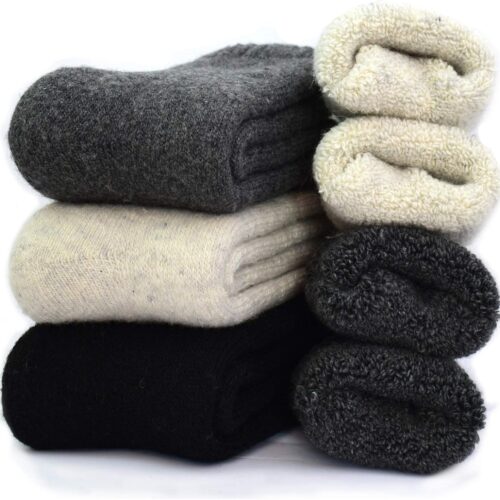 YZKKE 3Pack Mens Super Thick Wool Warm Socks – Soft Comfort Casual Crew Winter Socks