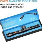 VIBELITE Extendable Magnetic Flashlight with Telescoping Magnet Pickup Tool-Cool Gadget Birthday for Men, Dad, Husband, Him, Father, Mechanic,Tech, Handyman, Boyfriend, Women, Black