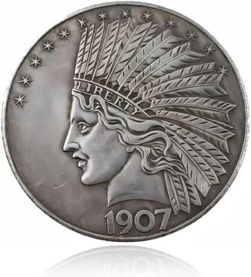 Antique Liberty Indian Head $10 Dollar Coin, Uncirculated Morgan Silver Dollar, Historical Shangui Ritual Coin, Rare Old Coins for Collectors & American Coin Collection (1907 1PCS) 6 Antique Liberty Indian Head $10 Dollar Coin, Uncirculated Morgan Silver Dollar, Historical Shangui Ritual Coin, Rare Old Coins for Collectors & American Coin Collection (1907 1PCS)