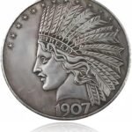 Antique Liberty Indian Head $10 Dollar Coin, Uncirculated Morgan Silver Dollar, Historical Shangui Ritual Coin, Rare Old Coins for Collectors & American Coin Collection (1907 1PCS)