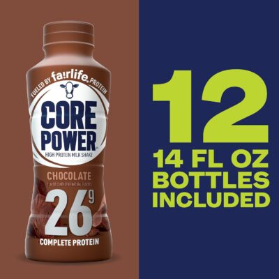 Core Power Protein Shake, Chocolate, 26g Bottle, 14oz, 12 Pack 11 Core Power Protein Shake, Chocolate, 26g Bottle, 14oz, 12 Pack
