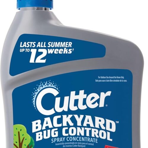 Cutter Backyard Bug Control Spray Concentrate, Mosquito Repellent, Kills Mosquitoes, Fleas & Listed Ants, 32 fl Ounce Cutter Backyard Bug Control Spray Concentrate, Mosquito Repellent, Kills Mosquitoes, Fleas & Listed Ants, 32 fl Ounce