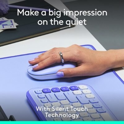 Logitech POP Mouse: The Versatile Silent Companion for Your Devices in Lilac. 7 Logitech POP Mouse: The Versatile Silent Companion for Your Devices in Lilac.