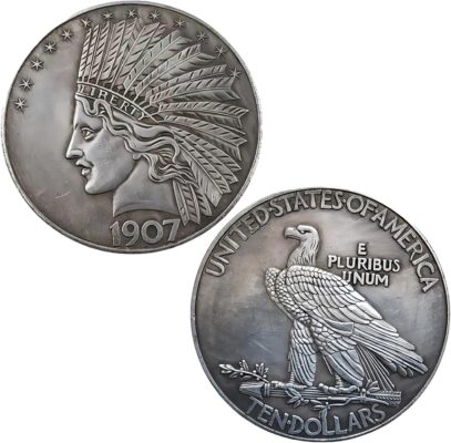 Antique Liberty Indian Head $10 Dollar Coin, Uncirculated Morgan Silver Dollar, Historical Shangui Ritual Coin, Rare Old Coins for Collectors & American Coin Collection (1907 1PCS) 8 Antique Liberty Indian Head $10 Dollar Coin, Uncirculated Morgan Silver Dollar, Historical Shangui Ritual Coin, Rare Old Coins for Collectors & American Coin Collection (1907 1PCS)