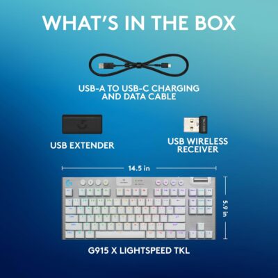 Logitech G915 TKL: Sleek Wireless Gaming Keyboard with Customizable RGB and Durable PBT Keycaps 16 Logitech G915 TKL: Sleek Wireless Gaming Keyboard with Customizable RGB and Durable PBT Keycaps