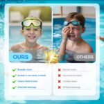 Kids’ Swim Goggles with Earplugs: Anti-Fog UV Protection for Ages 3-15 (2-Pack)