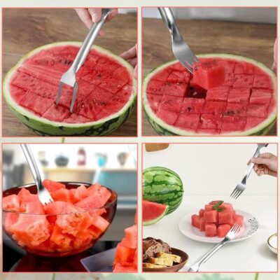 2-in-1 Stainless Steel Watermelon Slicer & Fork: Ultimate Summer Fruit Tool 13 2-in-1 Stainless Steel Watermelon Slicer & Fork: Ultimate Summer Fruit Tool