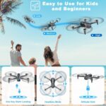 Drone with Camera for Adults, 1080P FPV Drones for Beginners with Upgrade Altitude Hold, Voice Control, Gestures Selfie, 90 Adjustable Lens, 3D Flips, 2 Batteries