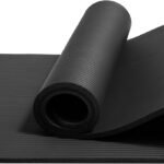Amazon Basics 1/2 Inch Extra Thick Exercise Yoga Mat with Carrying Strap, Cushioned Support, for Fitness and Gym Workouts