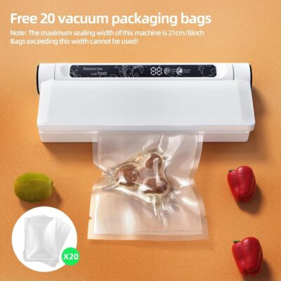 Powerful Compact Vacuum Sealer with Dual Modes and 20 Bags for Effortless Food Preservation 13 Powerful Compact Vacuum Sealer with Dual Modes and 20 Bags for Effortless Food Preservation