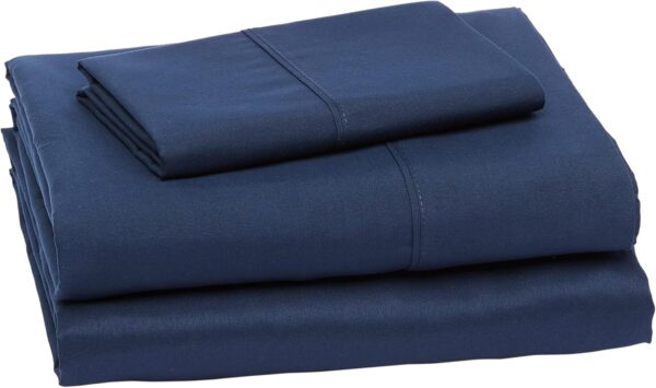 Amazon Basics Lightweight Super Soft Easy Care Wrinkle Free Microfiber 3 Piece Bed Sheet Set with 14-Inch Deep Pockets, Twin, Navy Blue, Solid, Kids, Men & Women Bedding 9 Amazon Basics Lightweight Super Soft Easy Care Wrinkle Free Microfiber 3 Piece Bed Sheet Set with 14-Inch Deep Pockets, Twin, Navy Blue, Solid, Kids, Men & Women Bedding