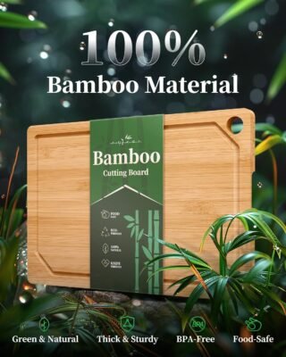 Kitsure Bamboo Cutting Board: Versatile & Juice-Ready Kitchen Essential in Multiple Sizes 5 Kitsure Bamboo Cutting Board: Versatile & Juice-Ready Kitchen Essential in Multiple Sizes