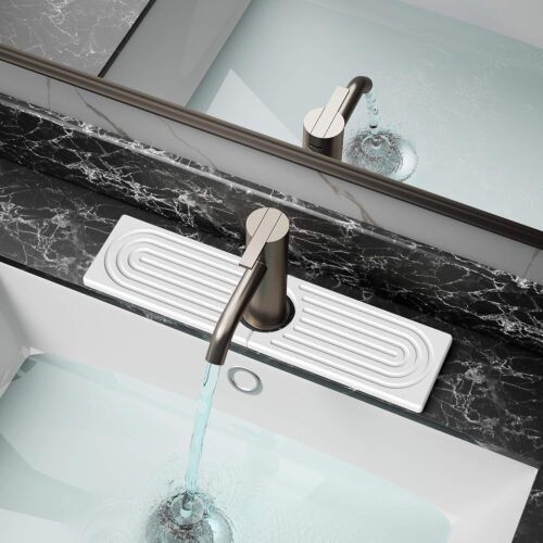Quick-Dry Diatomite Faucet Mat: Stylish Splash Guard for Kitchen and Bath