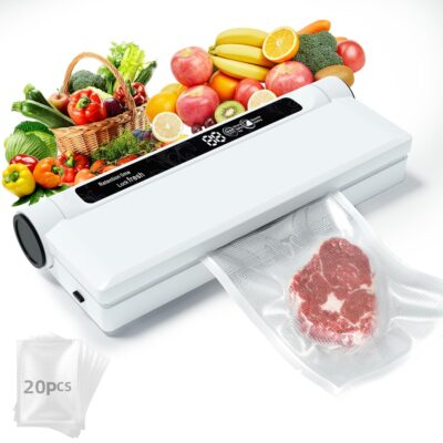 Powerful Compact Vacuum Sealer with Dual Modes and 20 Bags for Effortless Food Preservation 6 Powerful Compact Vacuum Sealer with Dual Modes and 20 Bags for Effortless Food Preservation