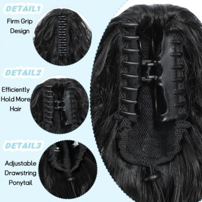 28-Inch Wavy Curly Clip-In Ponytail for Effortless Glam 10 28-Inch Wavy Curly Clip-In Ponytail for Effortless Glam