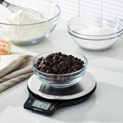 Amazon Basics Digital Kitchen Scale with LCD Display, Batteries Included, Weighs up to 11 pounds, Black and Stainless Steel 9 Amazon Basics Digital Kitchen Scale with LCD Display, Batteries Included, Weighs up to 11 pounds, Black and Stainless Steel