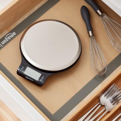 Amazon Basics Digital Kitchen Scale with LCD Display, Batteries Included, Weighs up to 11 pounds, Black and Stainless Steel 8 Amazon Basics Digital Kitchen Scale with LCD Display, Batteries Included, Weighs up to 11 pounds, Black and Stainless Steel