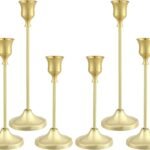 Elegant Gold Metal Candle Holders Set: Perfect for Taper and Pillar Candles, Ideal for Halloween Décor