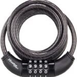 Customizable 6-Foot Metal Cable Lock with Weather-Resistant Vinyl Coating for Bicycles and Outdoor Gear