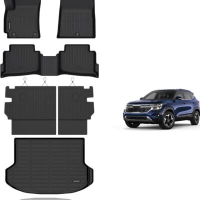 Custom All-Weather Floor & Cargo Mats for 2024-2026 Kia Seltos – Ultimate Protection in Black