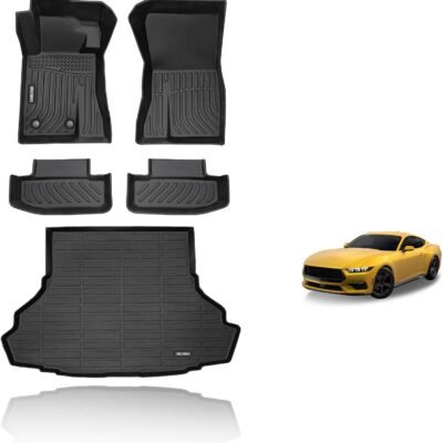 All-Weather TPE Floor Mats & Cargo Liner for 2015-2025 Ford Mustang – Custom Fit & Anti-Slip Protection