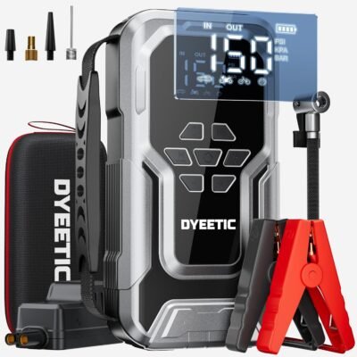 All-in-One Emergency Power Solution: 6000A Jump Starter & Air Compressor for Any Vehicle