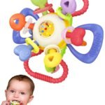 Vibrant Silicone Teething Toy: Safe, Multi-Functional Fun for Tiny Hands!