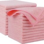 Versatile Pink Microfiber Towels: 20-Pack for Home, Car, and Workshop Use