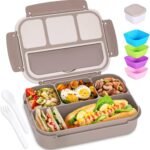 Versatile 4-Compartment Bento Box for Adults - Perfect Lunch Container with Utensils & Sauce Jar