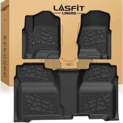 Custom Fit LASFIT Floor Mats for 2014-2019 Chevy Silverado/GMC Sierra Crew Cab – 1st Row Bucket Seating Only