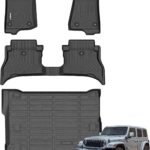 Durable All-Weather Floor Mats & Cargo Liner for Jeep Wrangler 4XE (2021-2025) - TPE Rubber Protection