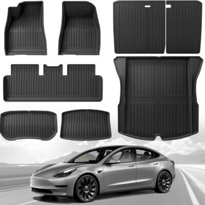 All-Weather TPE Floor Mat Set for 2024-2025 Tesla Model 3 Highland